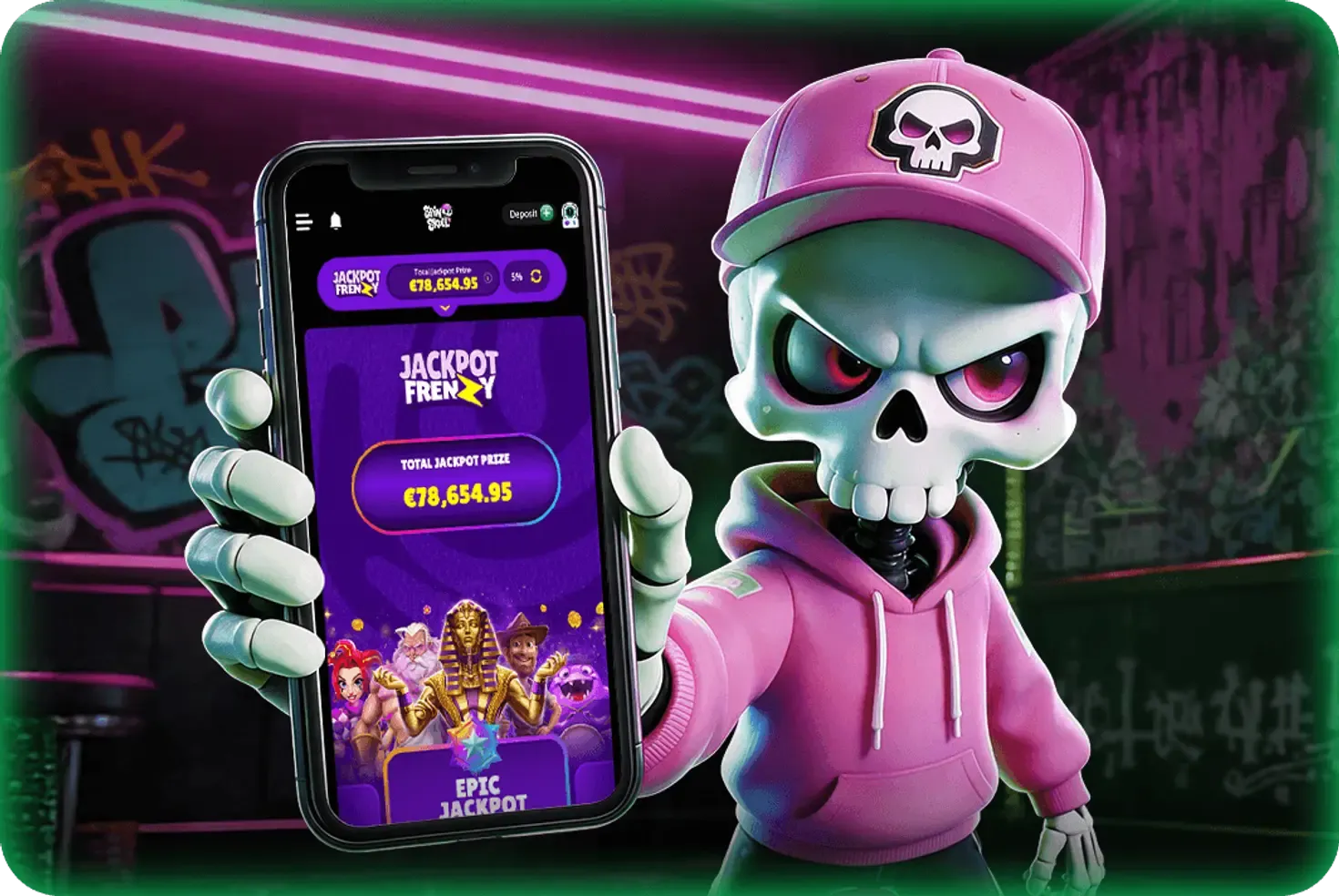 Spin Skull Casino home campaign artwork
